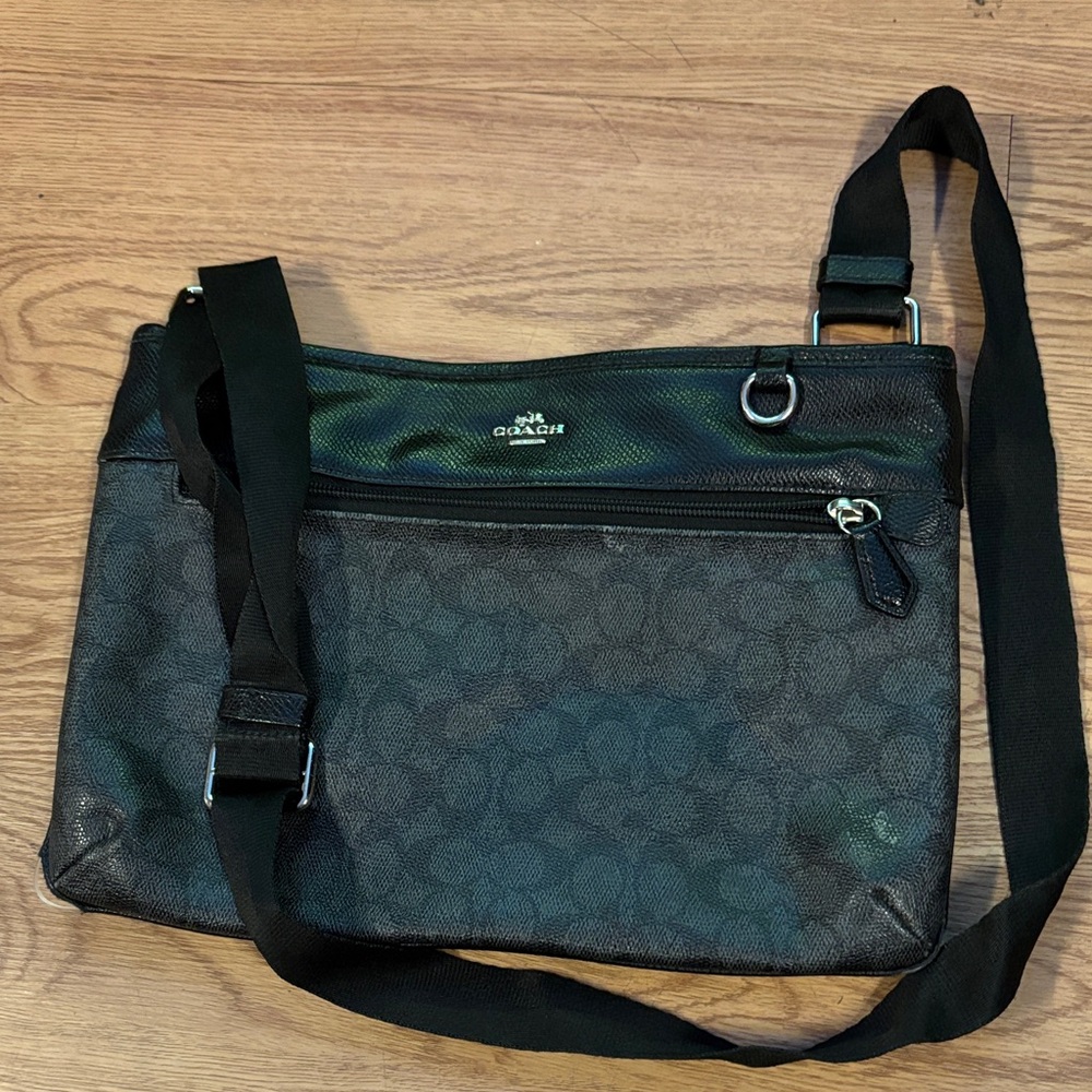 Coach Black and Gray Messenger Bag